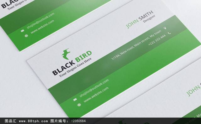 绿色小清新名片设计