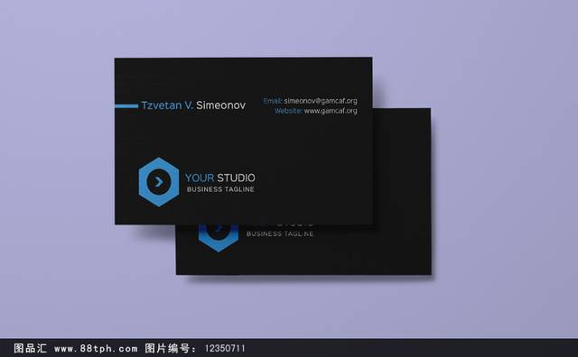 黑色简约名片模板下载