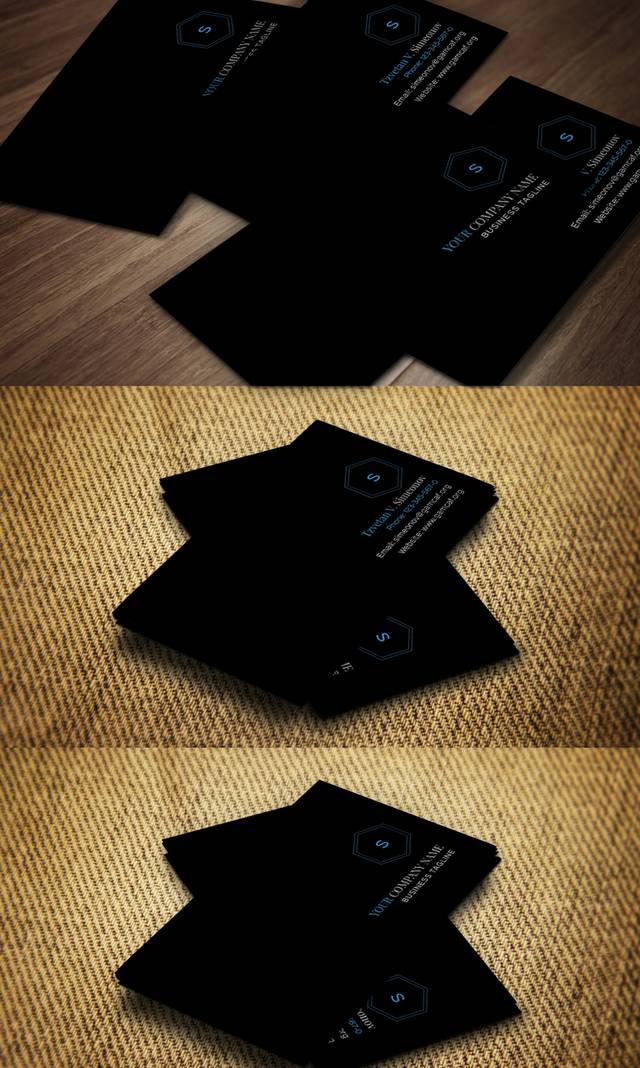 黑色简约公司名片模板