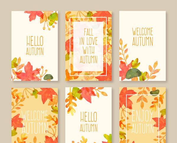 秋季叶子卡片