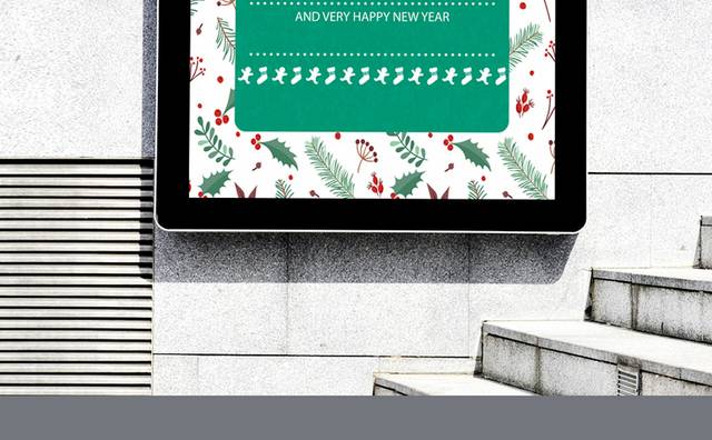小清新绿色圣诞节海报