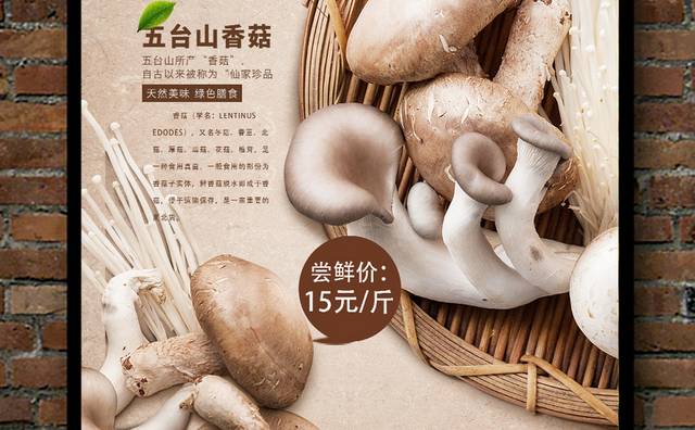 新鲜有机香菇海报