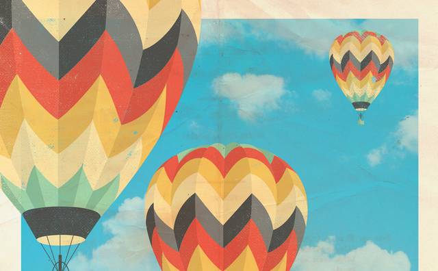 彩色热气球欧美海报