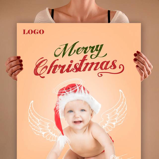 可爱宝宝圣诞海报