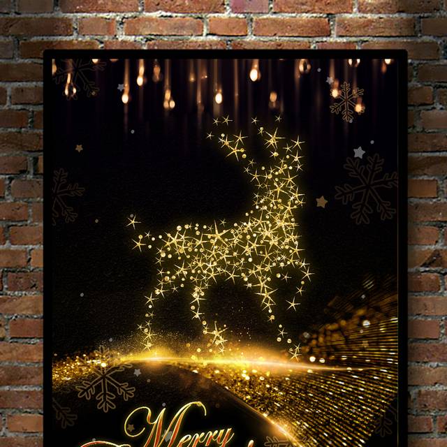 璀璨麋鹿圣诞节海报设计
