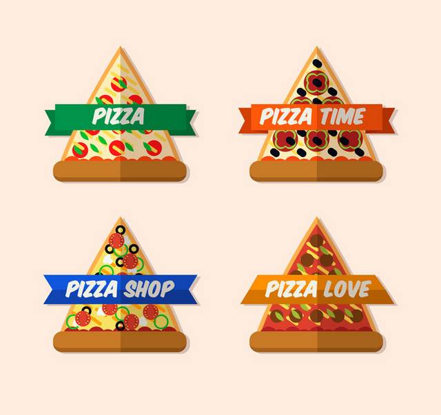 可爱三角披萨标签