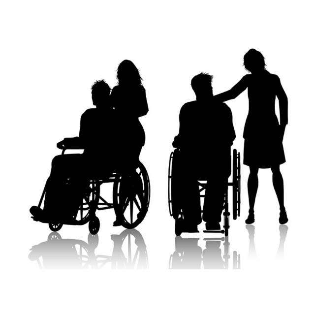 轮椅人物与护理