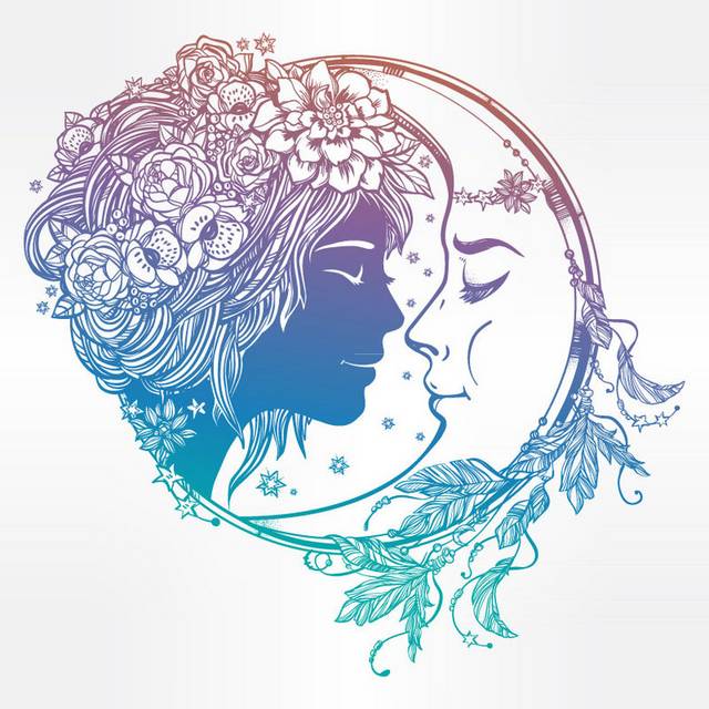 女子和月亮头像