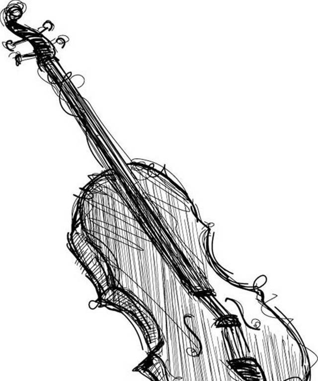 线条黑色小提琴