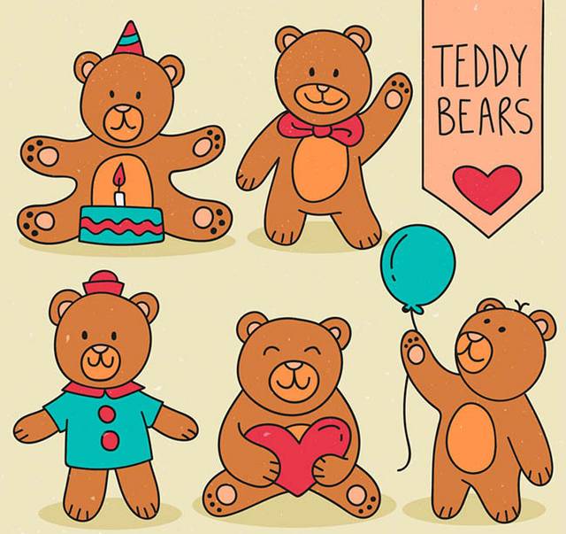 可爱泰迪熊矢量4