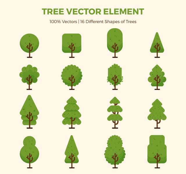 矢量绿色树木设计