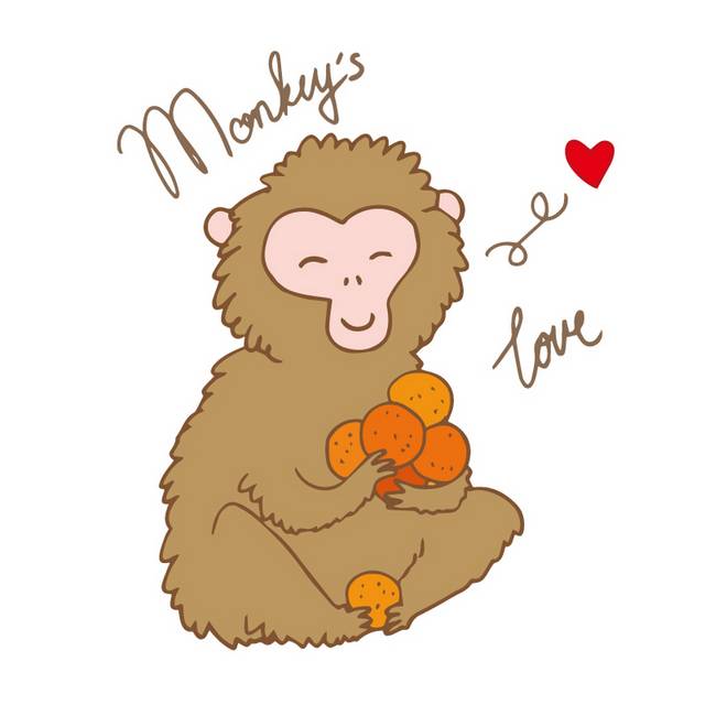 抱着水果的猴子