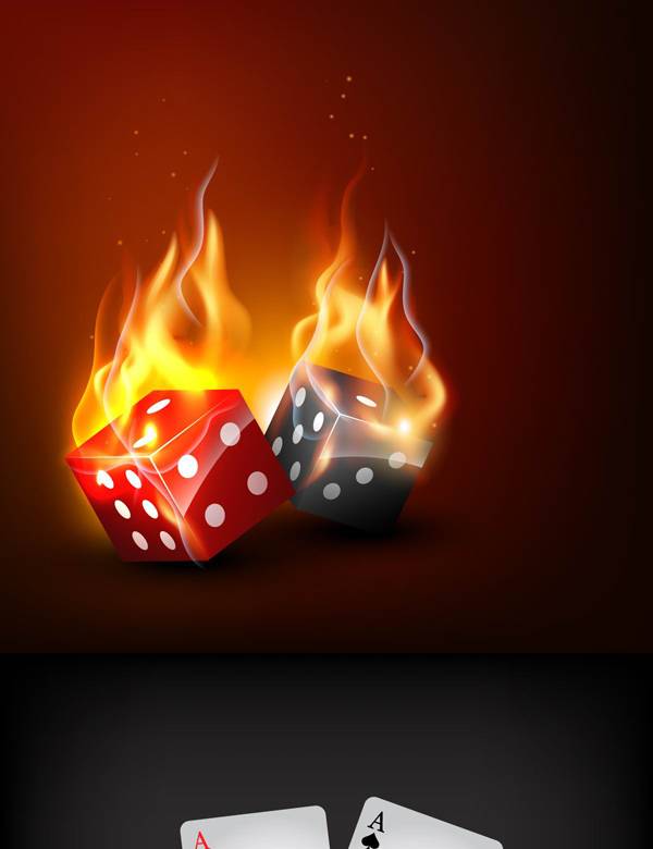 燃烧扑克牌骰子