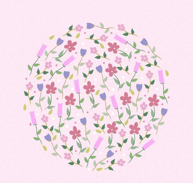 花卉组合圆形