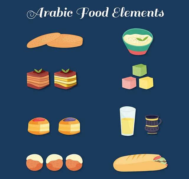 阿拉伯食品矢量