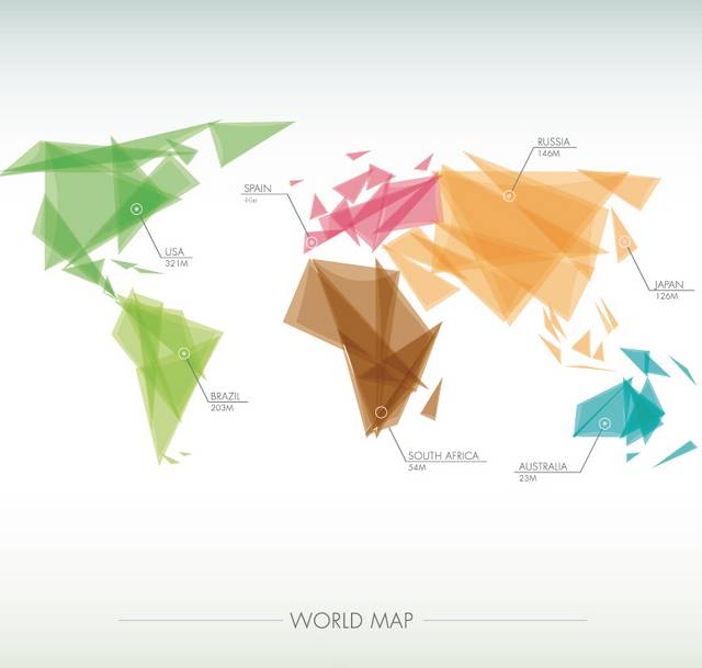 彩色世界地图量