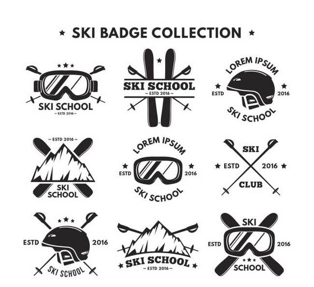 老式滑雪标志