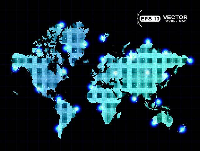 蓝色世界地图分布图