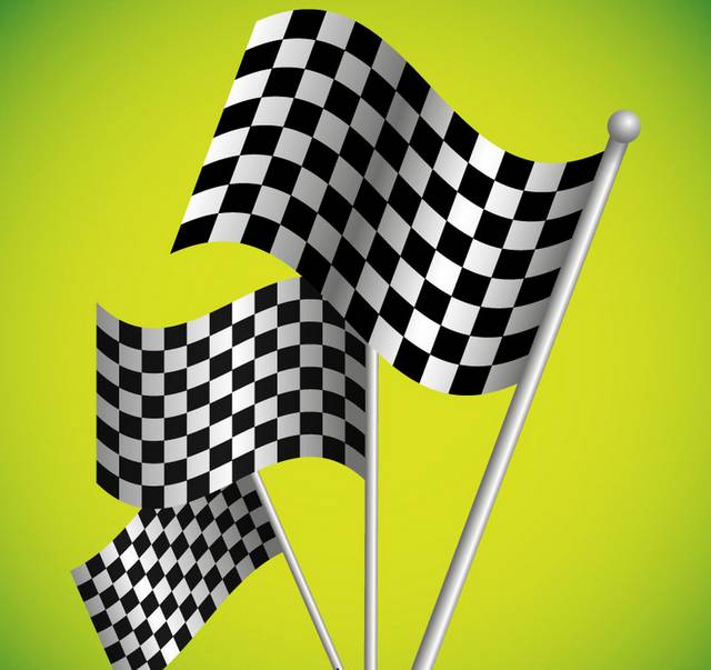 F1赛车黑白方格旗