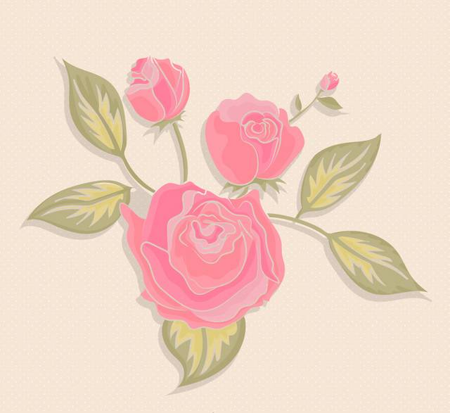 粉色玫瑰花矢量