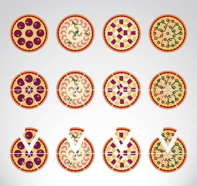 彩色披萨矢量
