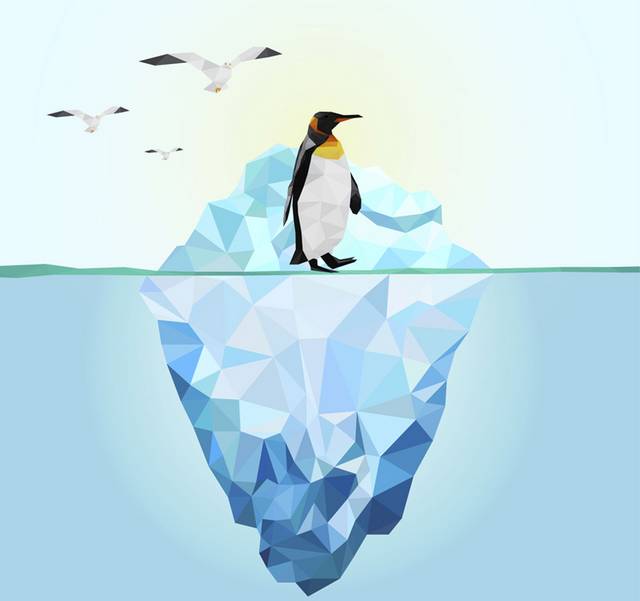 南极冰川和企鹅