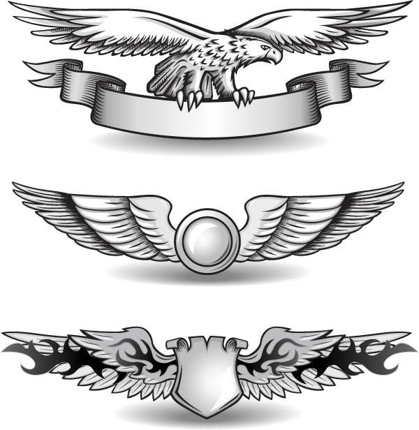 线条老鹰徽章