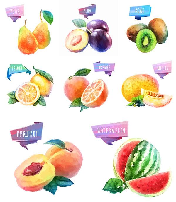水彩水果设计