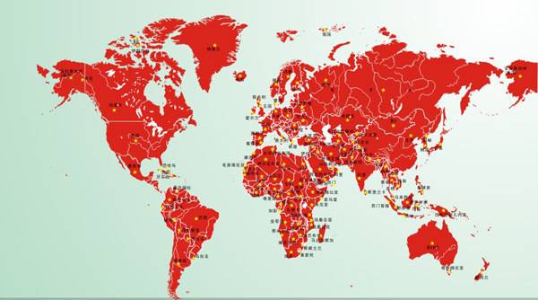 红色矢量世界地图