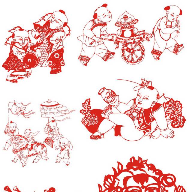 中国传统人物图案矢量素材