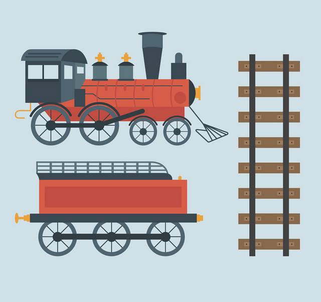 蒸汽火车和轨道
