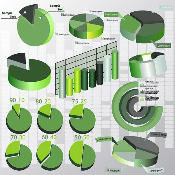 绿色商务信息图表