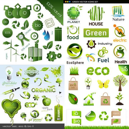 生态环保绿色图标