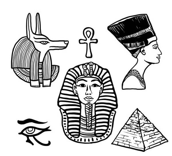 手绘古埃及元素d