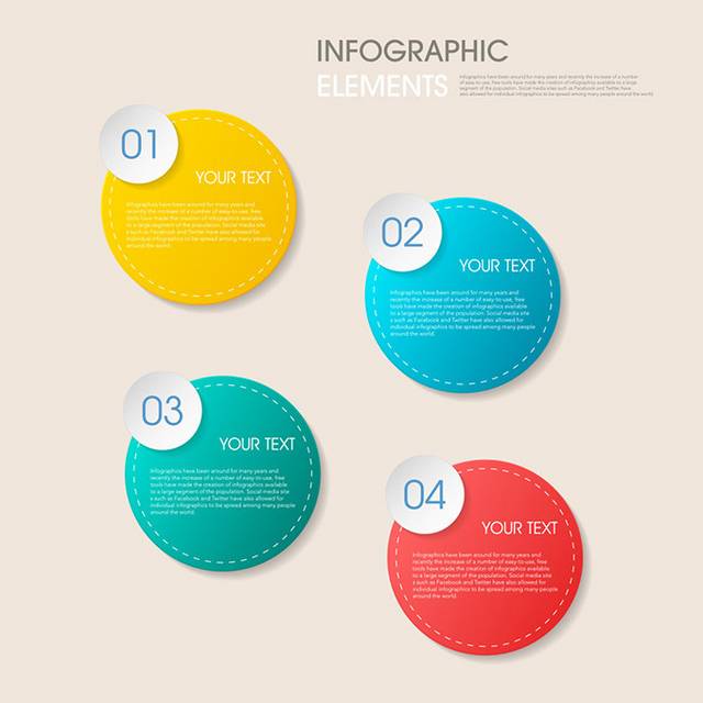 4种圆形信息图表