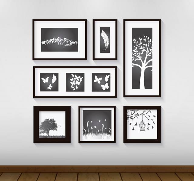 简洁植物照片墙