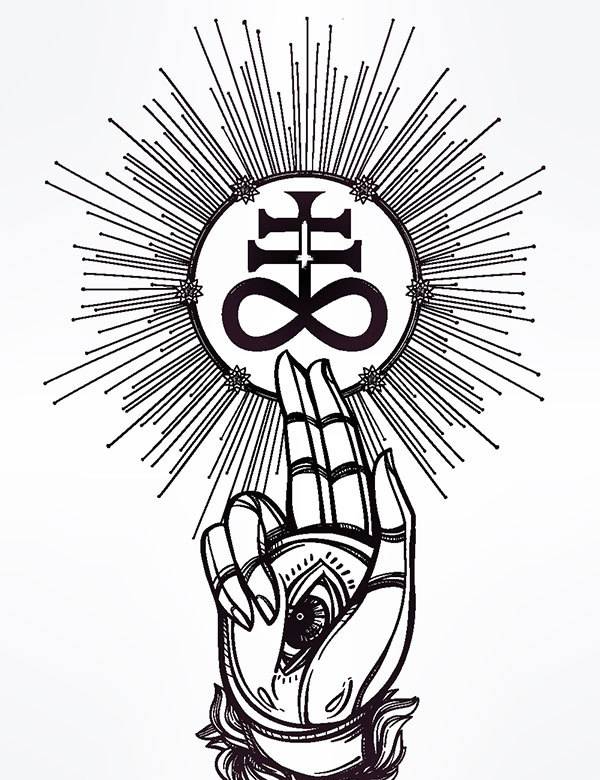 手绘线条佛手插图.