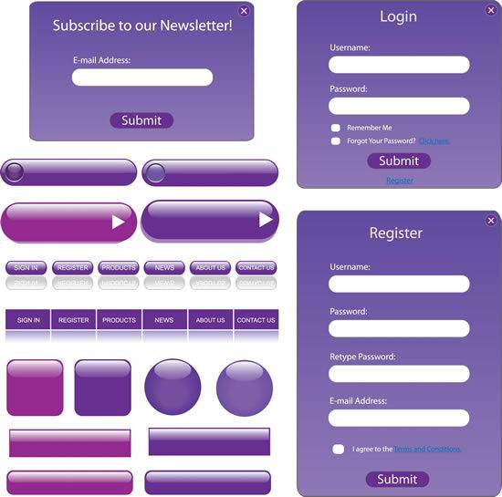 紫色主题网站装饰元素
