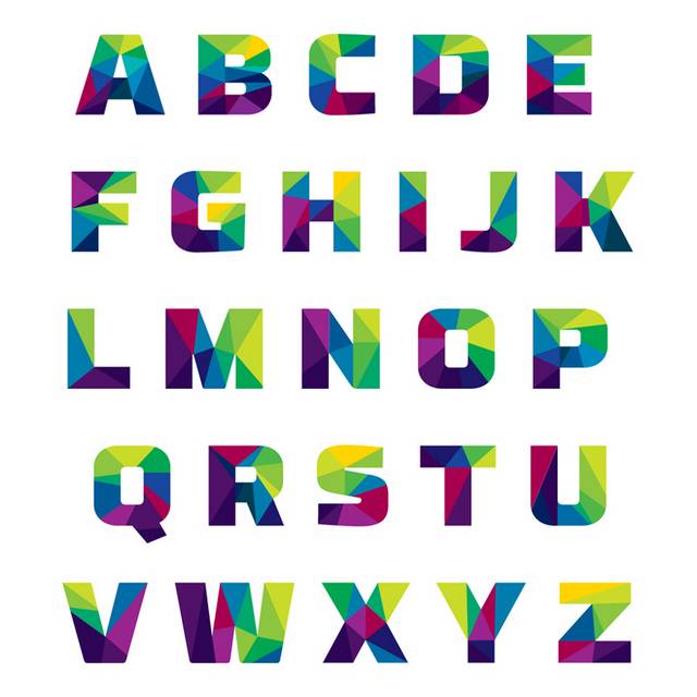 抽象拼色字母