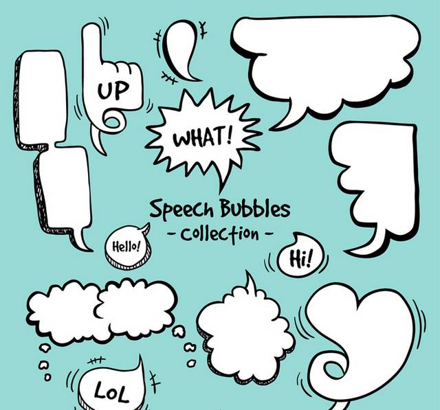简约漫画风格语言气泡