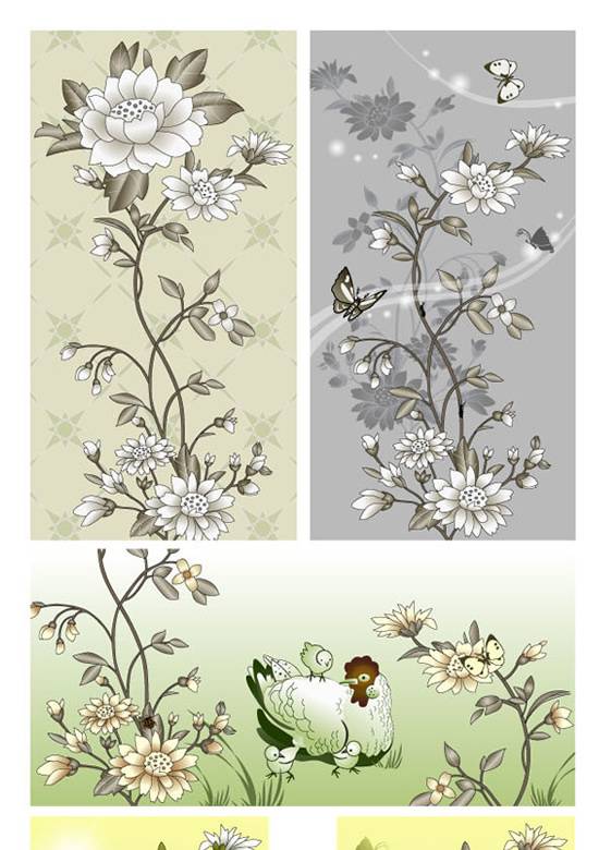 彩绘花卉花朵