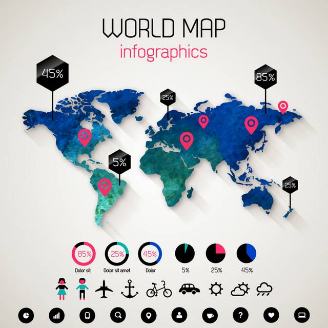 世界地图信息图