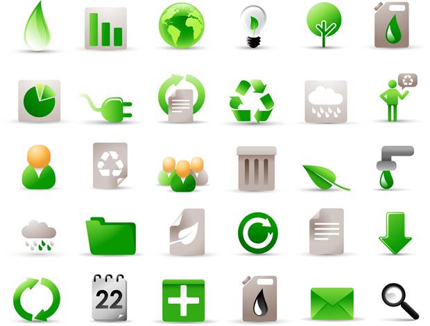 绿色生活环保图标