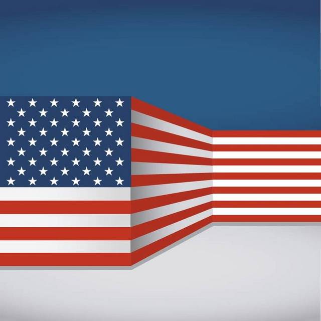 美国国旗立体图矢量