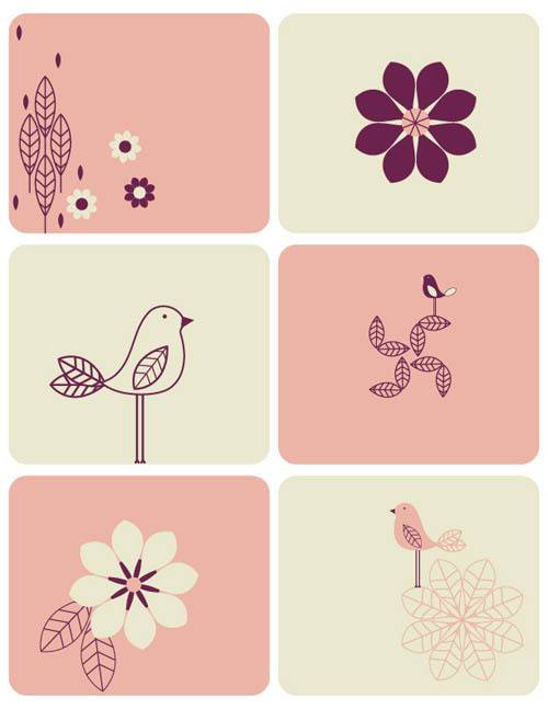 小鸟与花朵插画jian