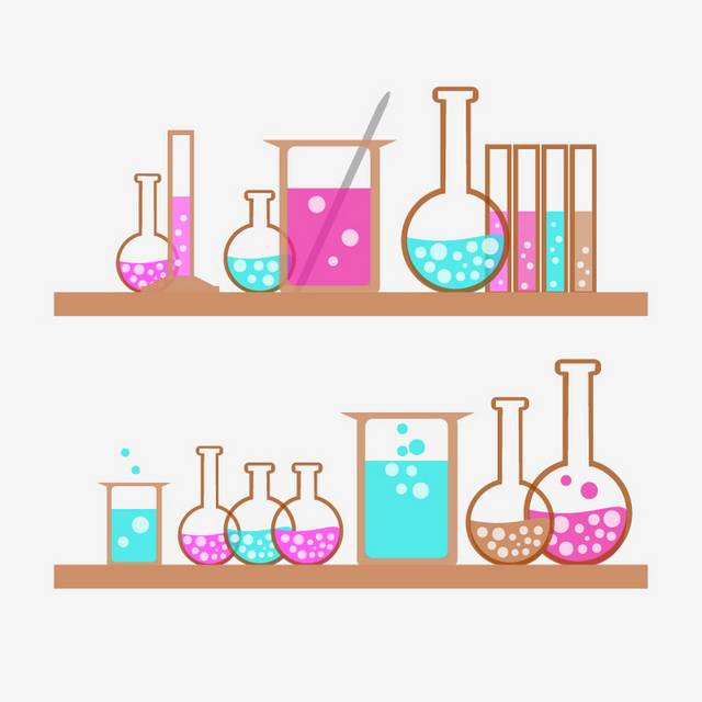 彩绘化学实验器皿