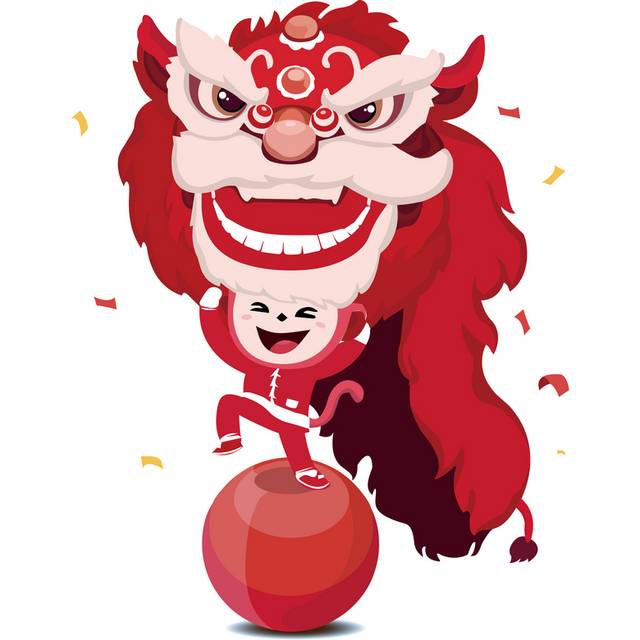 春节舞狮卡通形象素材