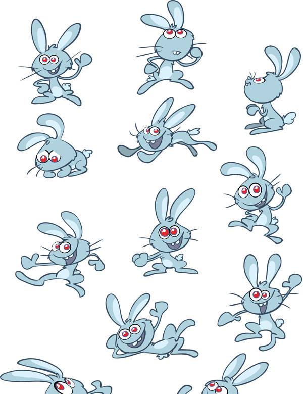 可爱卡通兔矢量