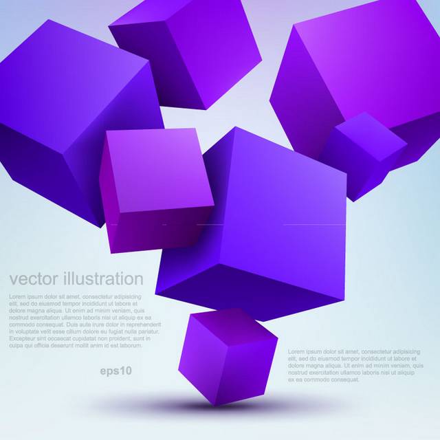 紫色立方体背景