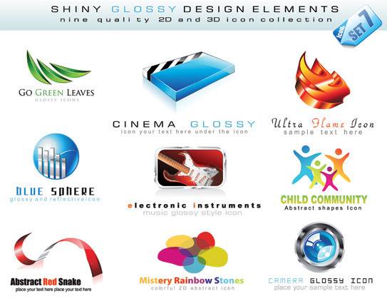 3D风格logo模板